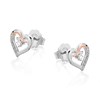 Clogau Silver And 9ct Rose Gold Kiss Heart Stud Earrings - G44174 Alternative Image