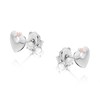 Clogau Silver And 9ct Rose Gold Heart Stud Earrings - G44175 Alternative Image