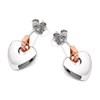 Clogau Silver And 9ct Rose Gold Cariad Diamond Heart Earrings - G4418 Alternative Image