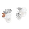 Clogau Silver And 9ct Rose Gold Lily Of The Valley Pearl Stud Earrings - G44208 Alternative Image