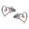 Clogau Silver And 9ct Rose Gold Tree Of Life Heart Stud Earrings - G4451 Alternative Image
