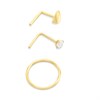 9ct Gold Heart, Hoop And Cubic Zirconia Nose Stud Set - G4507 Alternative Image