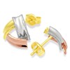 9ct Gold Three Colour Triangle Stud Earrings - G4611 Alternative Image