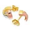 9ct Gold Three Colour Cubic Zirconia Knot Stud Earrings - G4612 Alternative Image