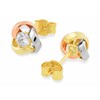 9ct Three Colour Gold Cubic Zirconia Knot Earrings - 7mm - G4615 Alternative Image