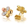 9ct Gold Three Colour Flower Stud Earrings - 11mm - G4626 Alternative Image