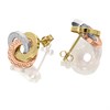 9ct Gold Three Colour Textured Knot Stud Earrings - 12mm - G4630 Alternative Image