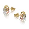 9ct Gold Three Colour Cubic Zirconia Knot Stud Earrings - G4633 Alternative Image