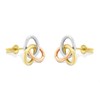 9ct Three Colour Gold Oval Knot Stud Earrings - 9mm - G4636 Alternative Image