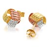 9ct Three Colour Gold Knot Stud Earrings - 9mm - G4638 Alternative Image