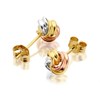 9ct Three Colour Gold Knot Stud Earrings - 6.5mm - G4665 Alternative Image