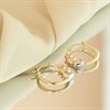 9ct Gold Three Colour Heart Creole Hoop Earrings - 15mm - G4910 Alternative Image