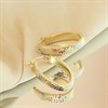 9ct Gold Three Colour Diamond Cut Oval Hoop Earrings - 18mm - G4914 Alternative Image