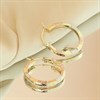 9ct Gold Three Colour Square Edge Hoop Earrings - 20mm - G4916 Alternative Image