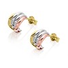 9ct Gold Three Colour Stud Earrings - 10mm - G4921 Alternative Image