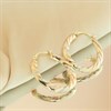 9ct Gold Three Colour Ribbed Hoop Earrings - 24mm - G4925 Alternative Image