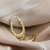 AUREUS Sterling Silver & 9ct Bonded Gold Twisted Creole Hoop Earrings - 27mm - G60187 Alternative Image