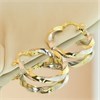 Aureus 9ct Bonded Gold On Sterling Silver Two Colour Twist Hoop Earrings - G6019 Alternative Image