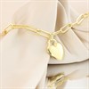 Aureus 9ct Bonder Gold On Sterling Silver Heart Charm Bracelet - 7.5in - G6024 Alternative Image