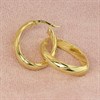 Aureus 9ct Bonded Gold On Sterling Silver Twist Oval Hoop Earrings - G6034 Alternative Image