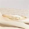 Aureus 9ct Bonded Gold On Sterling Silver Cubic Zirconia Chain Bangle - G6051 Alternative Image