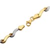 9ct Two Colour Gold Wave Link Bracelet - 7.5in - G6505 Alternative Image