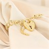 9ct Gold Heart Padlock Double Curb Bracelet  - 7.5in - G7105 Alternative Image