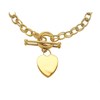 9ct Gold Heart Charm T-Bar Belcher Bracelet - 7.5in - G8318 Alternative Image