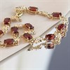 9ct Gold Garnet Bracelet - 7.25in - G8347 Alternative Image