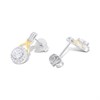 Night & Day Silver And 9ct Gold Halo CZ Earrings - G9960 Alternative Image