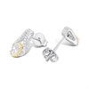 Night & Day Silver And 9ct Gold Oval Halo CZ Earrings - G9966 Alternative Image