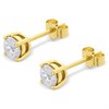 18ct Yellow Gold Diamond Solitaire Stud Earrings - 1.09ct per pair - E-F/I2 - H10252 Alternative Image