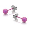 Ti2 Titanium Pink Ball Stud Earrings - 5mm - J19301 Alternative Image
