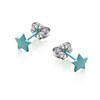 Ti2 Titanium Aqua Blue Star Stud Earrings - 5mm - J1935 Alternative Image