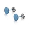 Ti2 Titanium Light Blue Button Stud Earrings - 8mm - J1936 Alternative Image