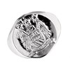 Silver Manchester City FC Round Crest Ring - J2030 Alternative Image