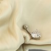 Stainless Steel Cubic Zirconia Heart Belly Bar - 10mm - J35006 Alternative Image