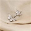 Steel Flower And Butterfly Crystal Belly Bar - J3508 Alternative Image