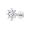 Surgical Steel Crystal Flower Cluster Labret Single Stud - J3920 Alternative Image