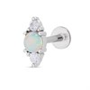 Surgical Steel Synthetic Opal Cluster Labret Single Stud - J3924 Alternative Image