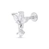 Surgical Steel Marquise And Round Drop Labret Single Stud - J3925 Alternative Image