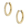 Fossil JA7215710 Gold Tone Cubic Zirconia Hoop Earrings - J49364 Alternative Image