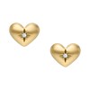 Fossil JF04832710 Yellow IP Stone Set Heart Stud Earrings - J49370 Alternative Image