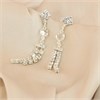 Diamante Cluster Double Line Drop Earrings - J5112 Alternative Image