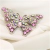 Silver Tone Pink Butterfly Brooch - J5412 Alternative Image