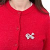 Silver Tone Clear Stone Bow Brooch - J5415 Alternative Image