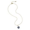 Rotary Stainless Steel Gold Tone Blue Floral CZ Necklace. - J6526 Alternative Image