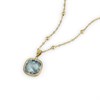 Rotary Stainless Steel Gold Tone Blue CZ Necklace. - J6532 Alternative Image