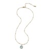 Rotary Stainless Steel Gold Tone Blue CZ Necklace. - J6532 Alternative Image