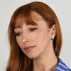 Cachet Silver Tone Green And Clear CZ Teardrop Stud Earrings - J74210 Alternative Image